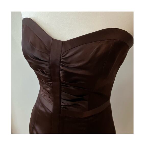 Strapless Dress 6 Formal Cocktail Silk Fall Wedding $495 Holiday Party Y2K Style - Picture 3 of 16